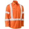 TAPED X-BACK BIOMOTION COOL LIGHTWEIGHT HI VIS DRILL SHIRT - LONG SLEEVE