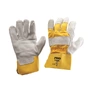 Yellow/Grey Leather Gloves