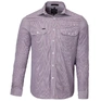 Pilbara Men's Long Sleeve Shirt - Double Pockets - Red / Navy / White